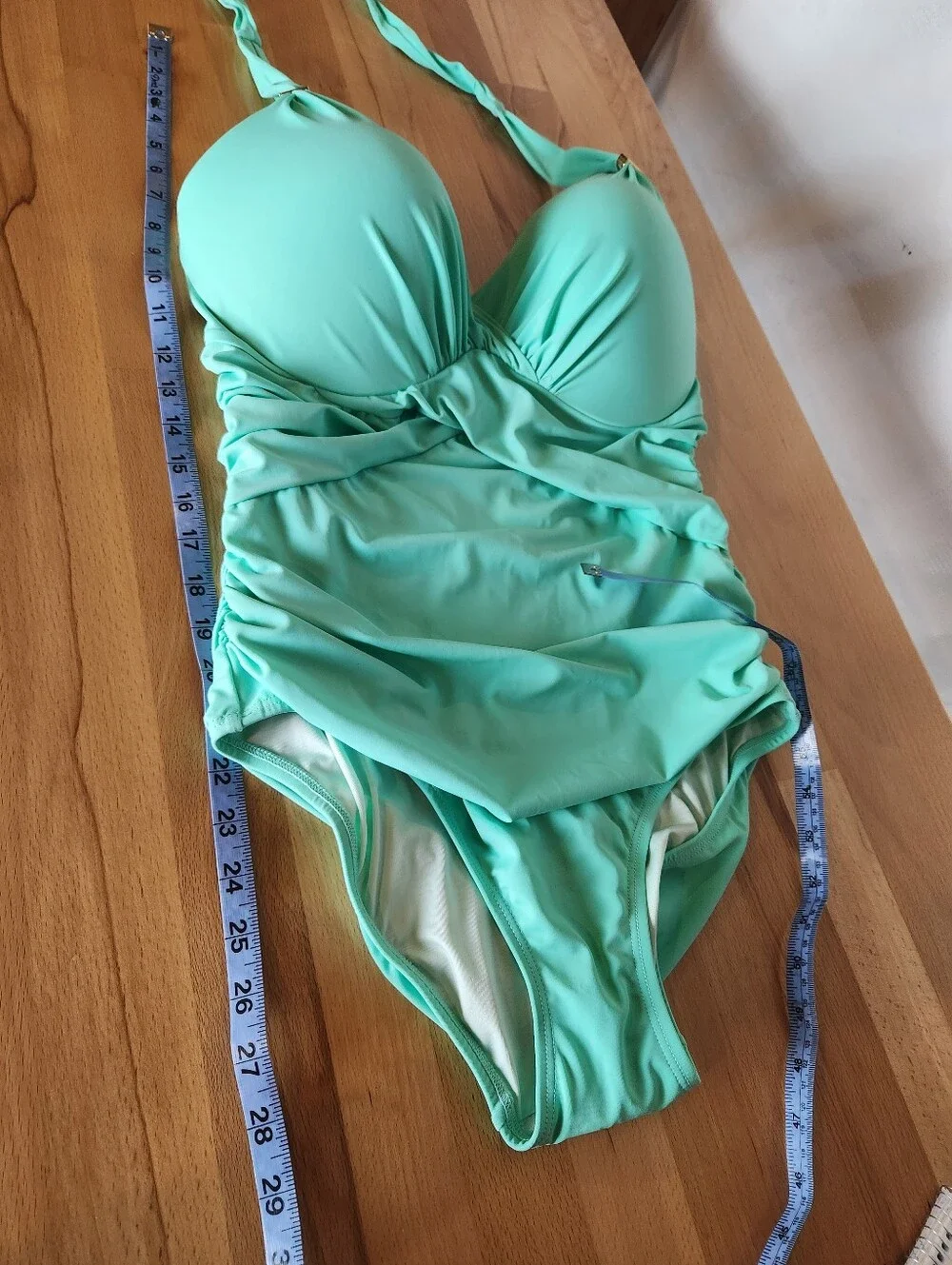 Victoria's Secret Unforgettable One Piece Swimsuit Mint Aqua 38DD NWOT Halter